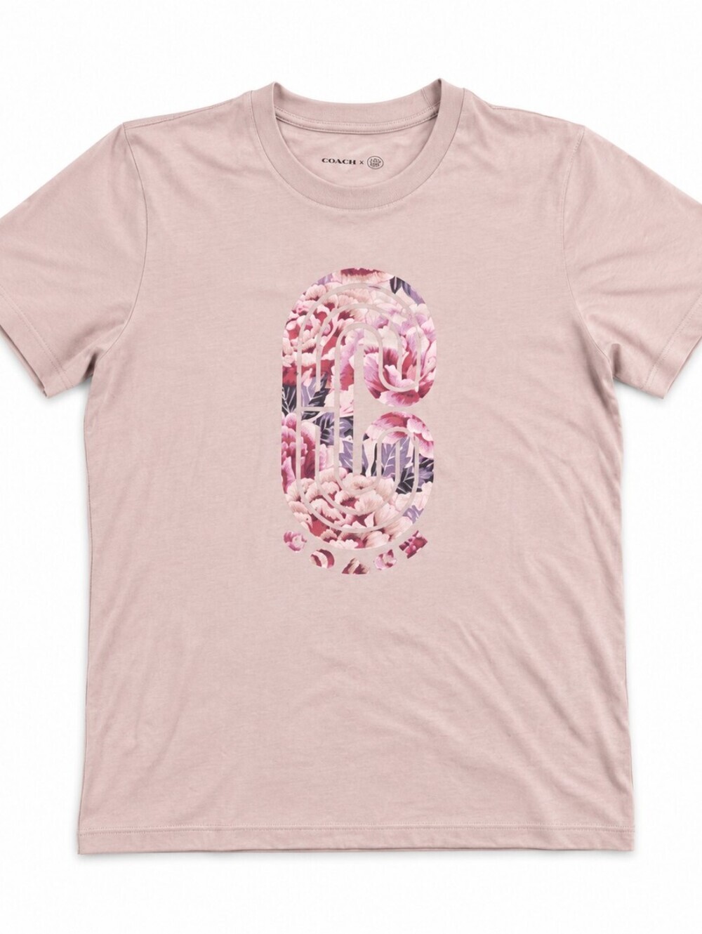 Coach x Kaffe fassett 100% cotton pink floral wearable art relaxed fit tee XS